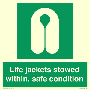 Life jackets stowed within